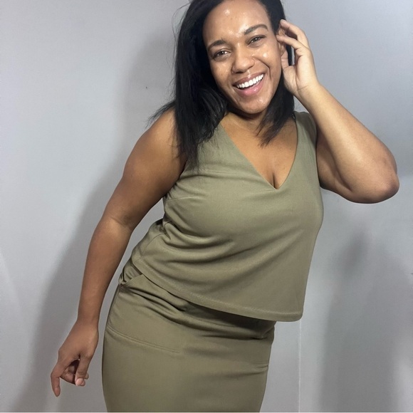 NWT Ralph Lauren Khaki Green Jersey Knit Comfortable Neutral Career Summer Dress - Picture 16 of 16